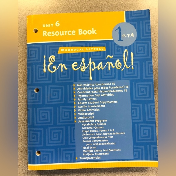 McDougal littell Other - vtg En Espanol 2004 Unit 6 Resource Book McDougal Littell